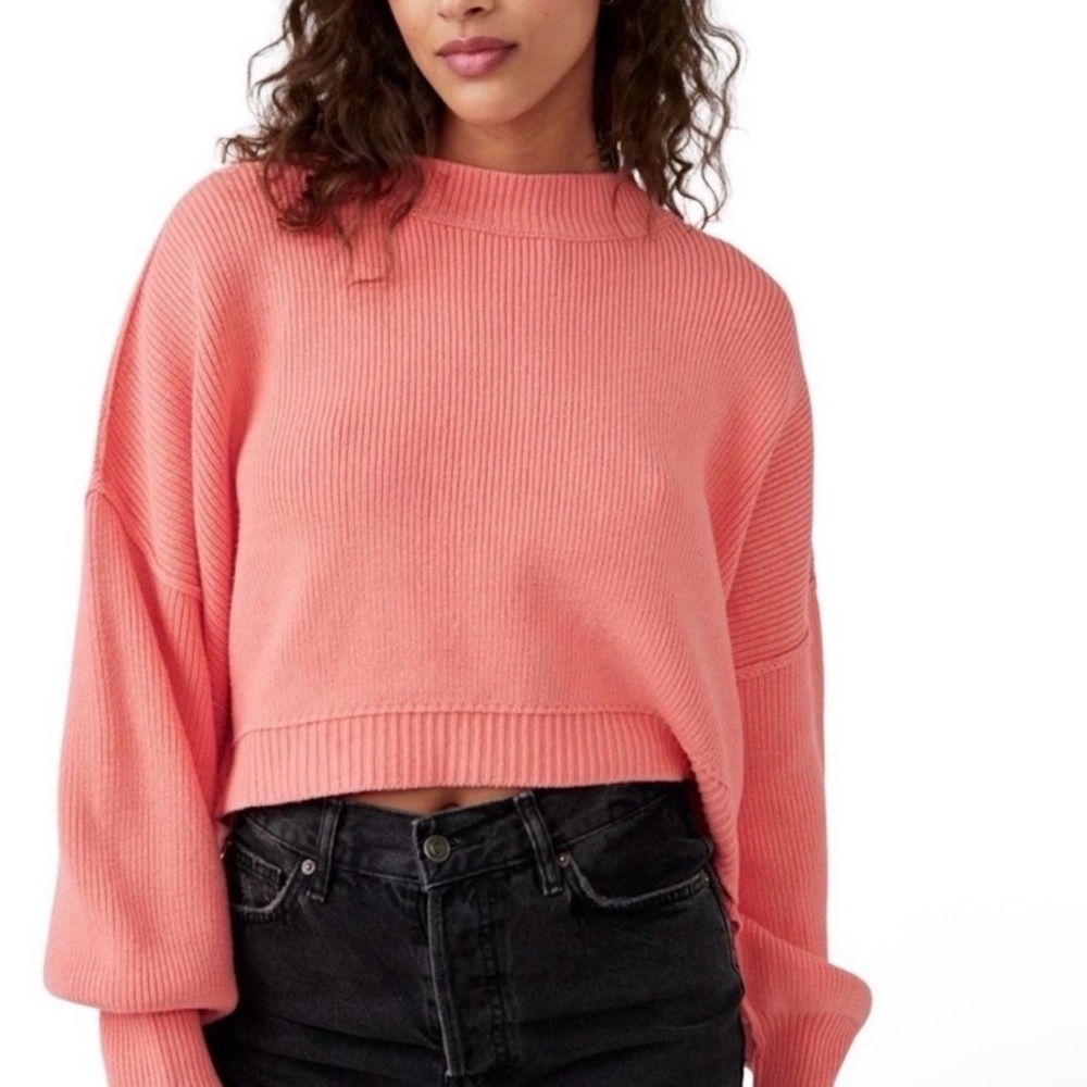 Free People Coral Cowl Neck Sweater